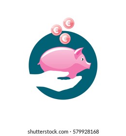 vector logo piggy bank