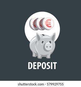 vector logo piggy bank