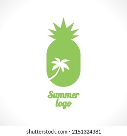 vector logo with pineapple. Modern Icon for company brand. Vector Illustration.