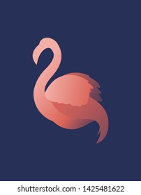 Vector logo of pink flamingo