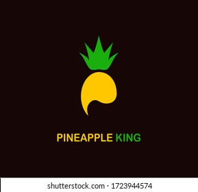 Vector logo of pinneaple with green, yellow, and black base