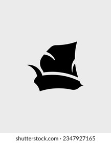 Vektorlogo Piratenschiff schwarz