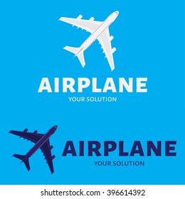 Vector logo plane. Brand logo in the shape of an airplane.