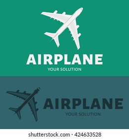 Vector logo plane. Brand logo in the shape of an airplane.