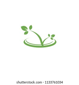 vector logo plant in water