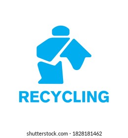 Vector logo for plastic and glass recycling