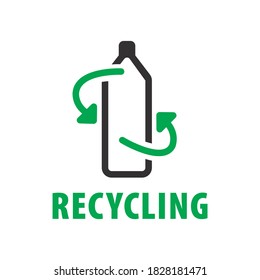 Vector logo for plastic and glass recycling