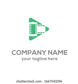 
logotipo vectorial de la cámara de vídeo de película. perfecto en producción cinematográfica