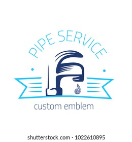 Vector logo of plumbing service in simple style. Can be used for banners, brochures.