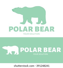 Vector logo polar bear. Brand logo in the form of a walking bear