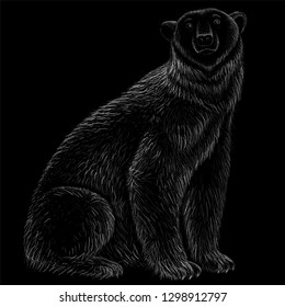 The Vector logo polar bear  for tattoo or T-shirt design or outwear.  Cute print style polar bear  background.
