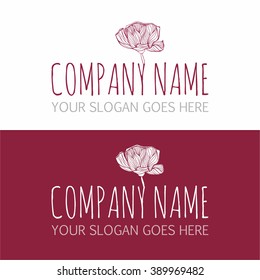 vector  logo poppy flower sign isolated