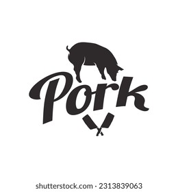 ilustración de la plantilla de porcino del logotipo vectorial