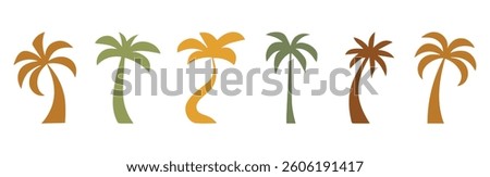 Vector logo and print design templates, summer palms, tropical hand drawn illustrations, tropical surfing concept, vacation and travel, palm trees and hippie boho elements