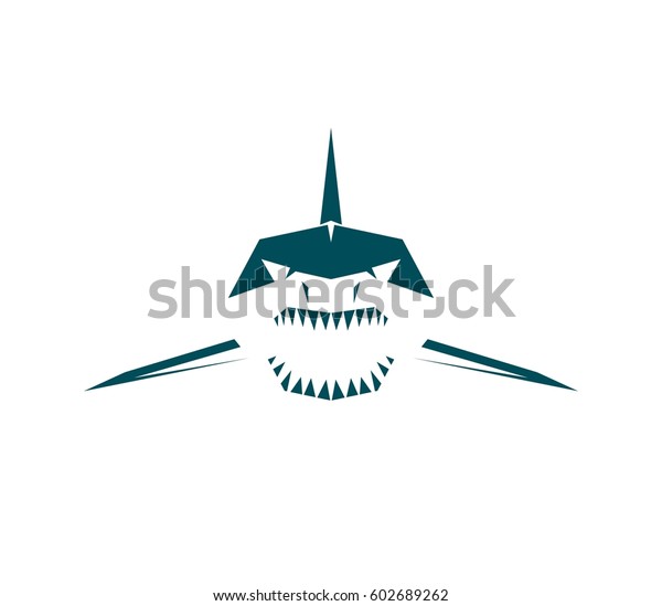 Vector Logo Profile Shark Sharp Teeth 库存矢量图（免版税）602689262