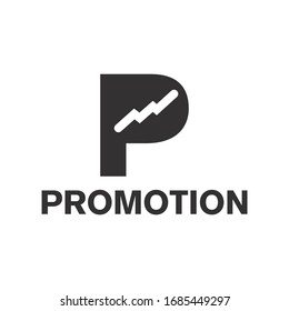 Logo vectorial de promoción en redes sociales, publicidad