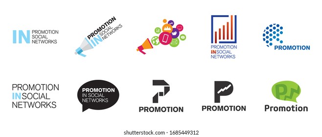 Vector Logo Of Promotion In Social Networks, Advertising