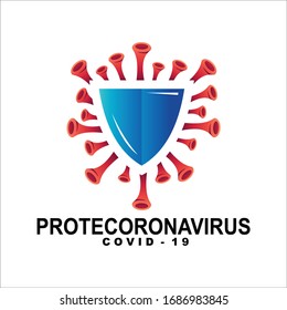 vector logo protection from corona virus, shield ncov-19. Protection from COVID-19 / corona virus