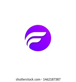 Vector Logo Purple F Circle Flow Pay Apps  Design Finance Technology