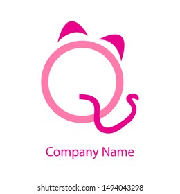 Vector logo "q" cat shaped