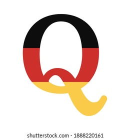 Vector Logo Of Qanon Conspiracy Theory Letter Q Symbol With German Flag Colors 