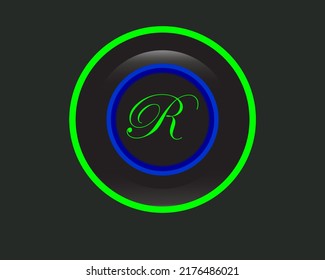 Vector logo R lights up for company name