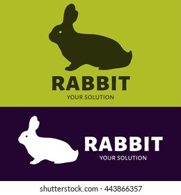 Vector logo rabbit. Rabbit sitting side view