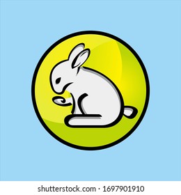 vector logo rabit with gradient color