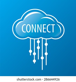 vector logo rain cloud network