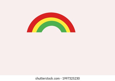 Logo vectorial de un arco iris sobre un fondo rosado