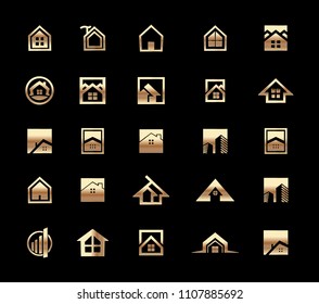 Vector Logo Real Estate and House Icon Set. Logo for a real estate company or agency.