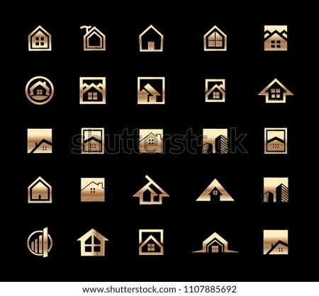 Vector Logo Real Estate and House Icon Set. Logo for a real estate company or agency.