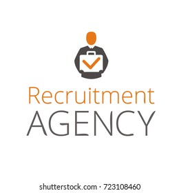 Vector logo for recruitment agency with human silhouette