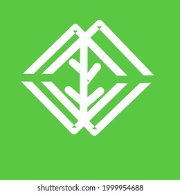 Vector logo of rectangular leaf shaped and letter W dan M