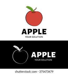 Vector logo of a red apple. Brand logo in the shape of an apple