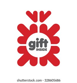 vector logo red arrows in the form of a gift