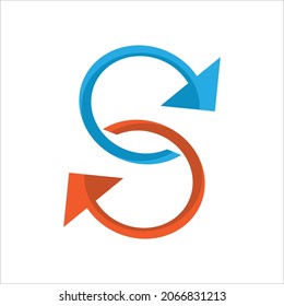 Vector logo red and blue used for brand, web, internet, business, company and computer.