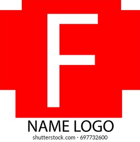 Vector Logo in red box letter F, could be for the logo company profile