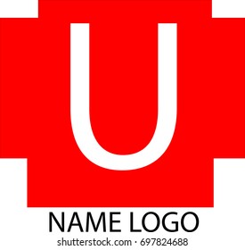 Vector logo in red box letter U, can for the logo company profile