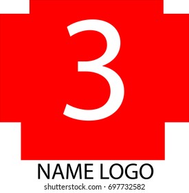 Vector Logo in red box number 3, could be for the logo company profile