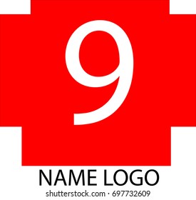 Vector Logo in red box number 9, could be for the logo company profile