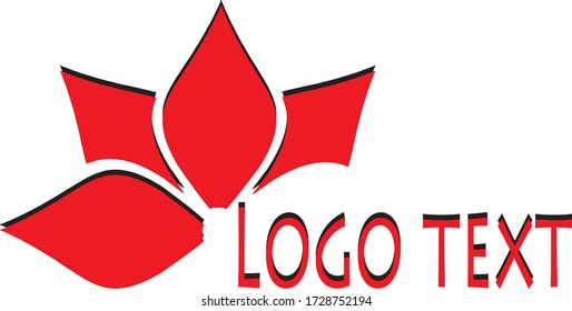 logotipo vectorial en color rojo.flor diseño logotipo.