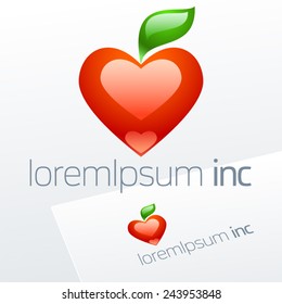 Vector logo with red fruit