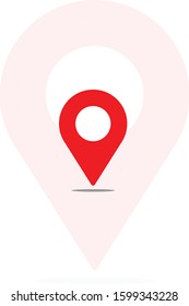 Vector Logo Red location pin with transparent background