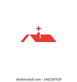 Vector Logo Red Roof North Star House Home Property Construction Real Estate