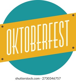 Logo de un Vector que representa el Oktoberfest, el Grande festival anual de folk y cerveza del mundo que se celebra en Múnich, Alemania. El festival celebra la cultura bávara con carpas de cerveza, desfiles, música tradicional, disfraces, comida y paseos. La ilustración captura el espíritu festivo de este evento histórico, celebrado a nivel mundial con festividades similares temáticas del Oktoberfest.