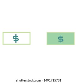 Vector logo representing the power of finance through the dolar bill. Isolated money icon digital illustration represeting business deals.