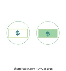 Vector logo representing the power of finance through the dolar bill. Isolated money icon digital illustration represeting business deals.