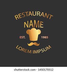 vector of logo restaurant with gold gradient isolated