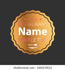 vector of logo restaurant with gold gradient isolated